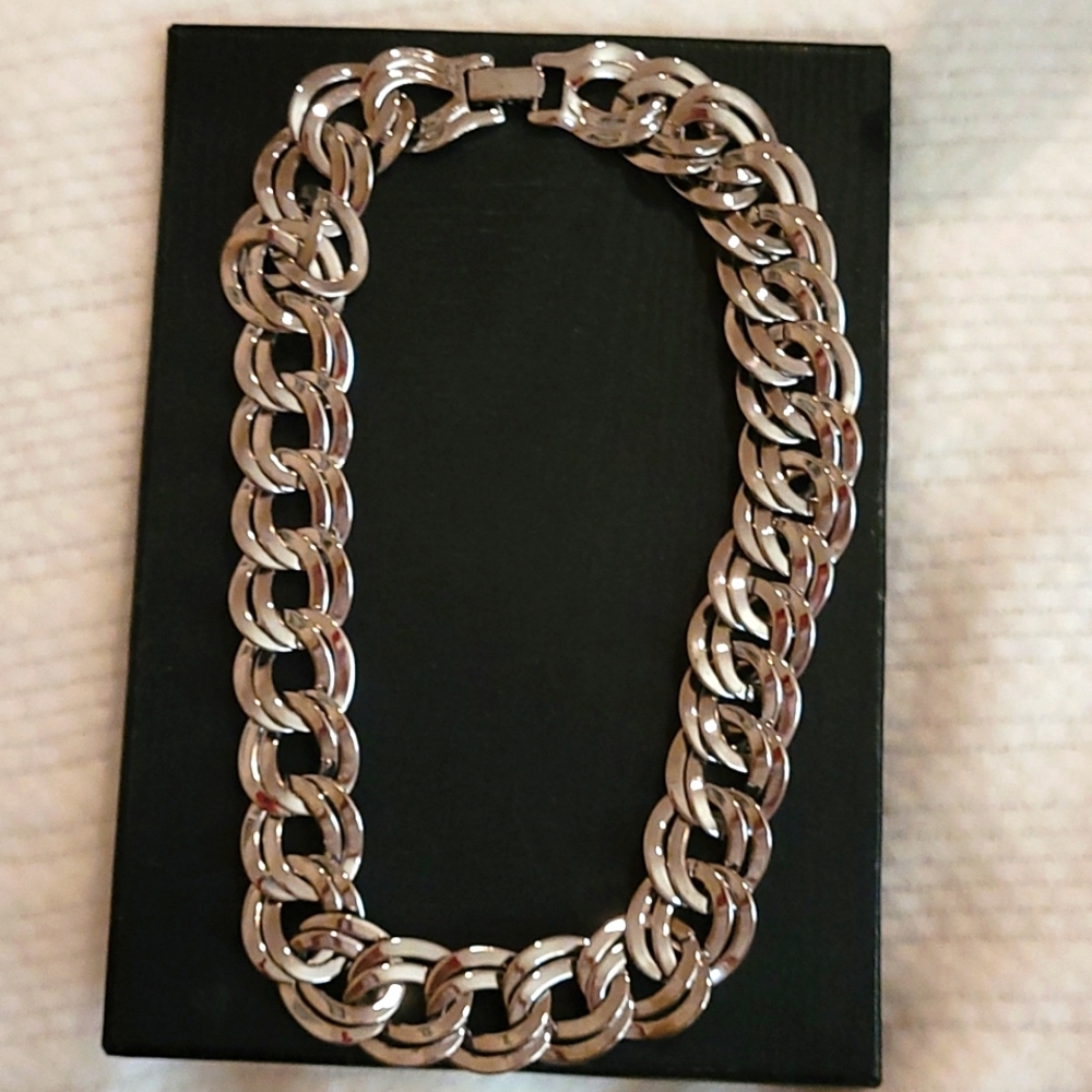 Silvertone chain necklace